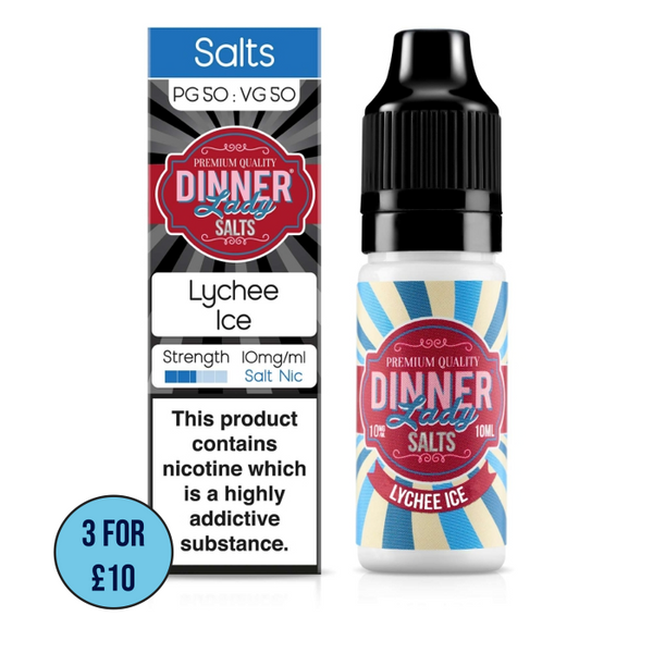 Dinner Lady Ice Salts 10ml Nic Salts (50VG/50PG) | Lychee Ice | 2%