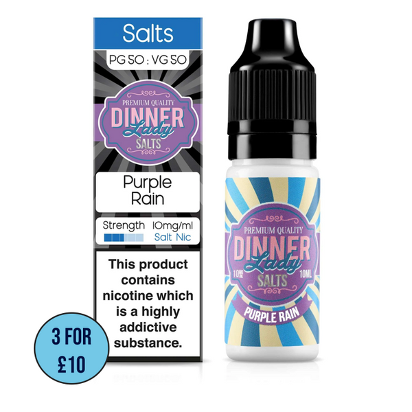 Dinner Lady Fruits Salts 10ml Nic Salts (50VG/50PG) | Purple Rain | 2%